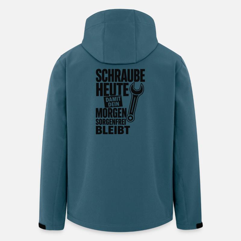 Schraube Heute Sorgenfrei - Recycelte Männer Softshell-Jacke von Stanley/Stella - Dunkles Petrol