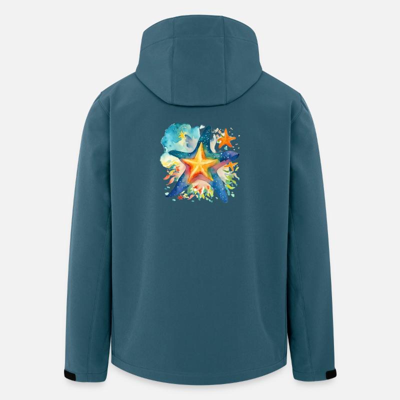 Étoile de mer - Veste softshell homme en polyester recyclé Stanley/Stella - bleu pétrole foncé