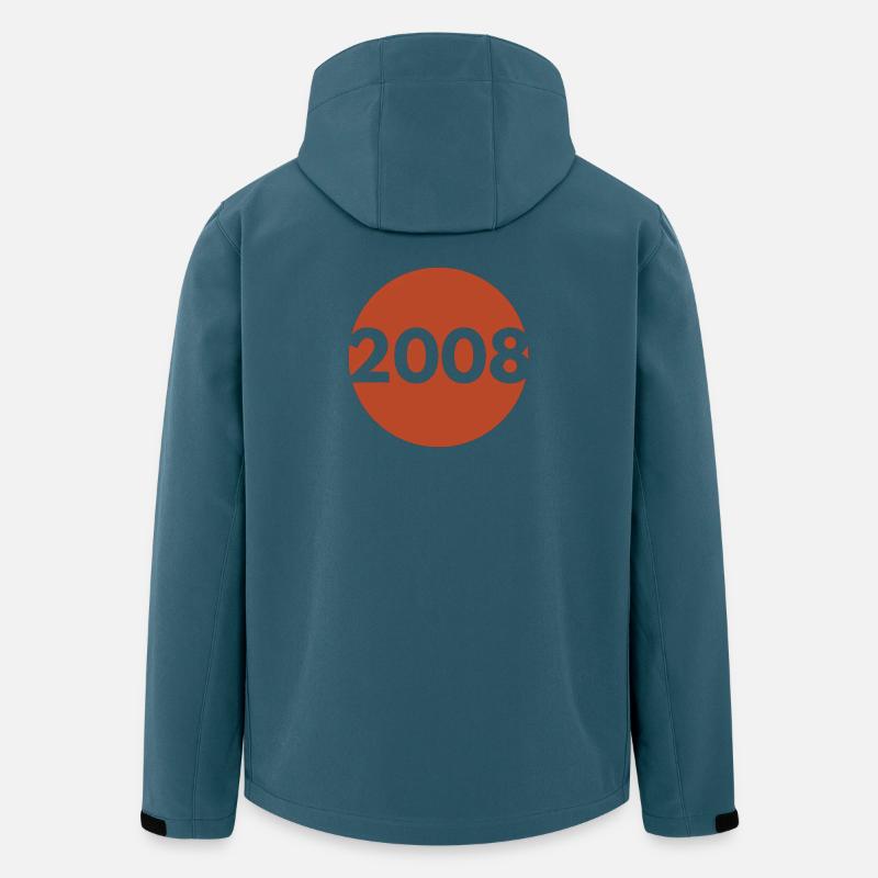 2008 Orange Rétro - Veste softshell homme en polyester recyclé Stanley/Stella - bleu pétrole foncé