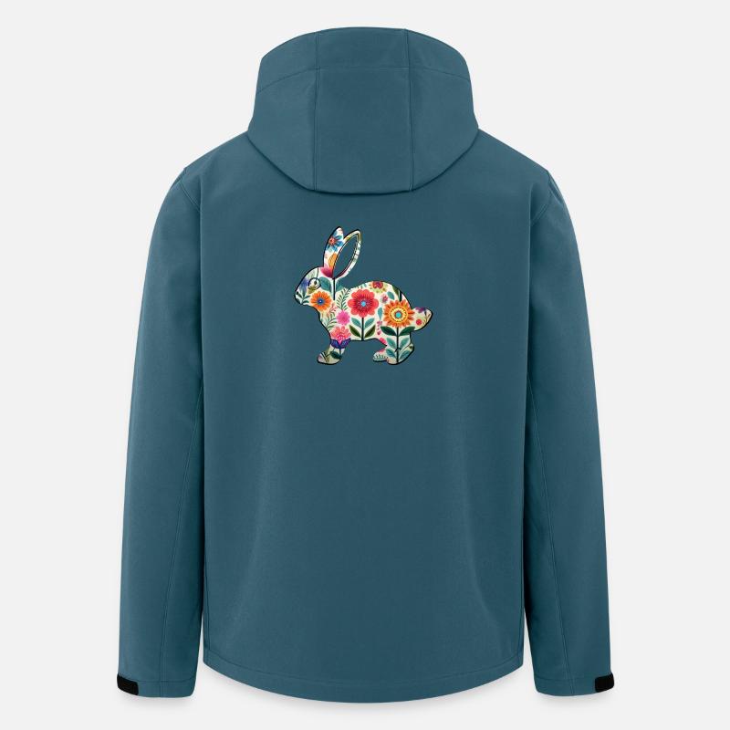 Florale Osterhasen-Silhouette - Boho Chic - Recycelte Männer Softshell-Jacke von Stanley/Stella - Dunkles Petrol