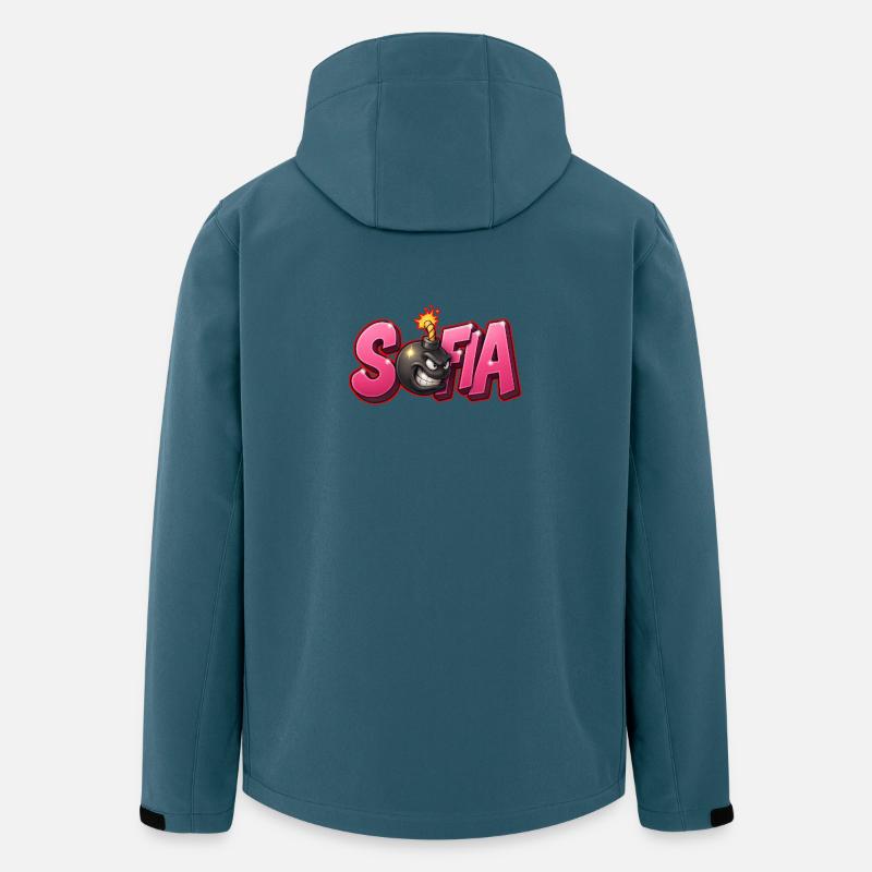 Sofia Graffiti Name Bomb Graffité 3D - Veste softshell homme en polyester recyclé Stanley/Stella - bleu pétrole foncé