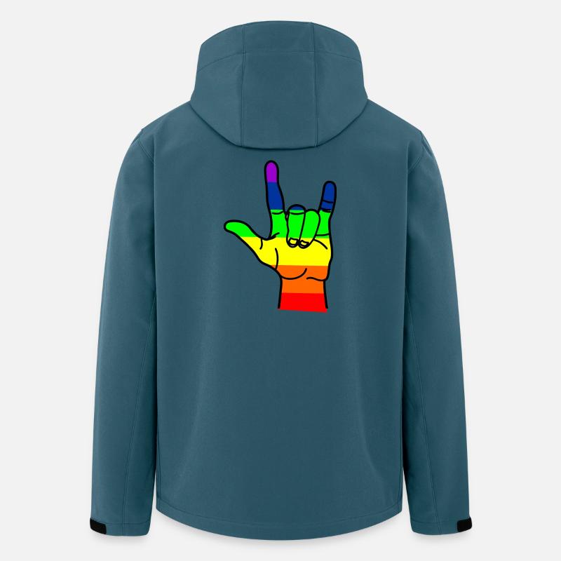 Regenbogen Hand Respekt - Recycelte Männer Softshell-Jacke von Stanley/Stella - Dunkles Petrol