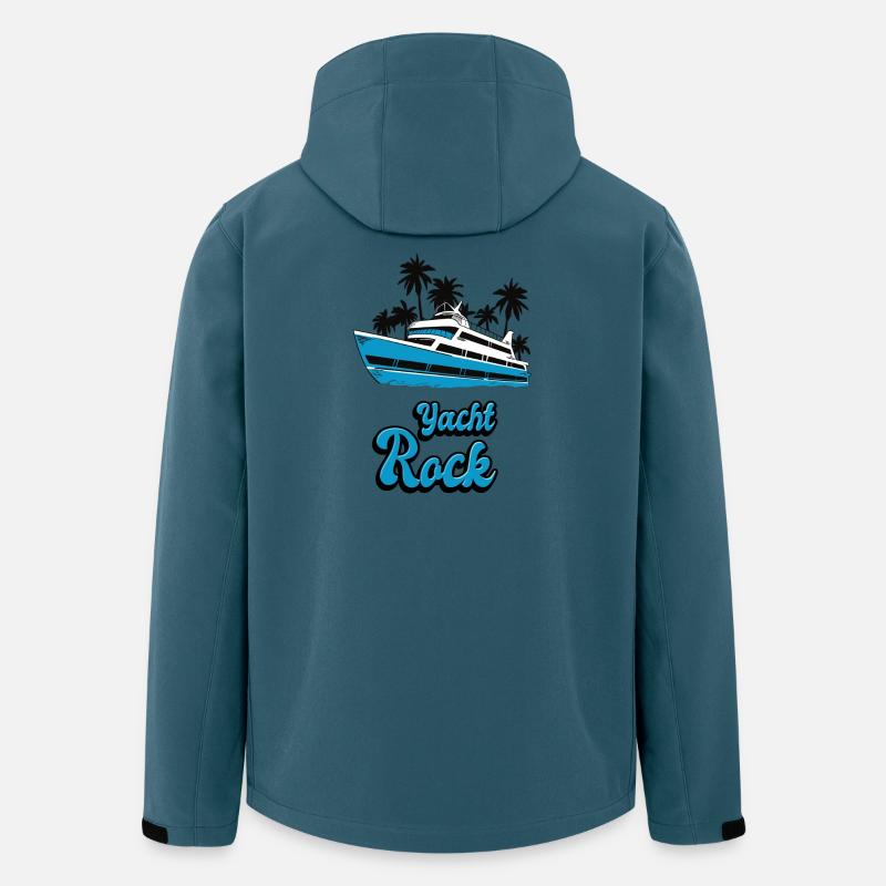 Yacht Rock Palmen Boot Design - Recycelte Männer Softshell-Jacke von Stanley/Stella - Dunkles Petrol