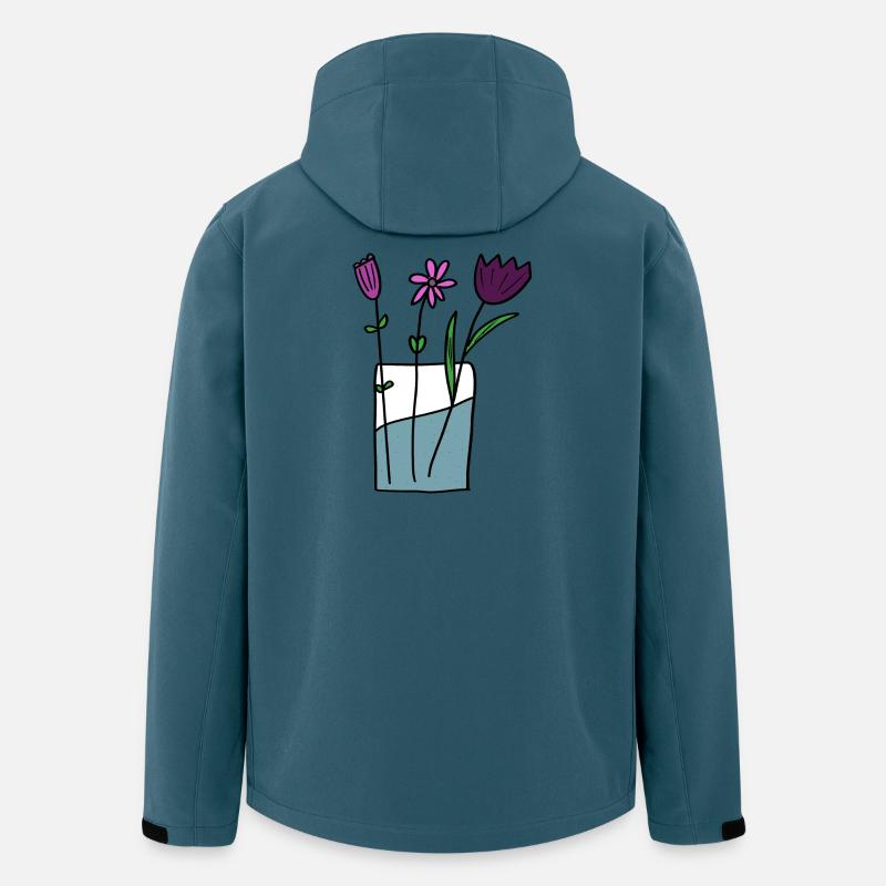 Blumen im Tontopf Design - Recycelte Männer Softshell-Jacke von Stanley/Stella - Dunkles Petrol