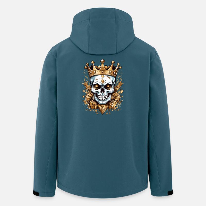 Totenkopf, mit goldener Krone - Recycelte Männer Softshell-Jacke von Stanley/Stella - Dunkles Petrol