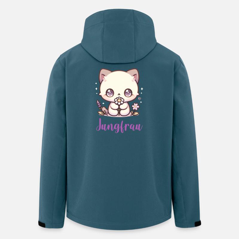Jungfrau Design Sternzeichen – Kawaii Katze - Recycelte Männer Softshell-Jacke von Stanley/Stella - Dunkles Petrol
