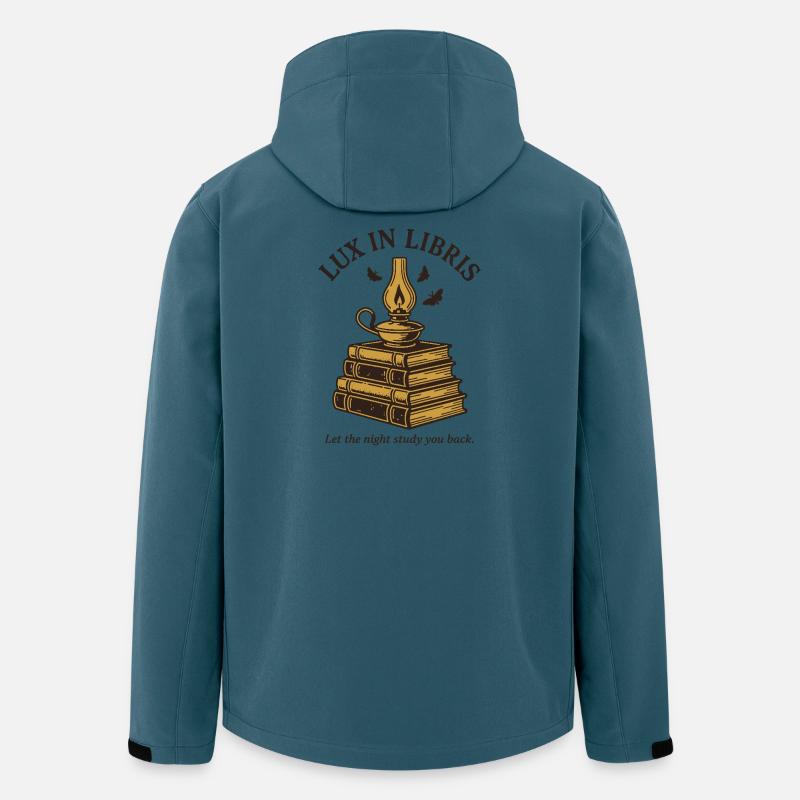Lux in Libris - Recycelte Männer Softshell-Jacke von Stanley/Stella - Dunkles Petrol