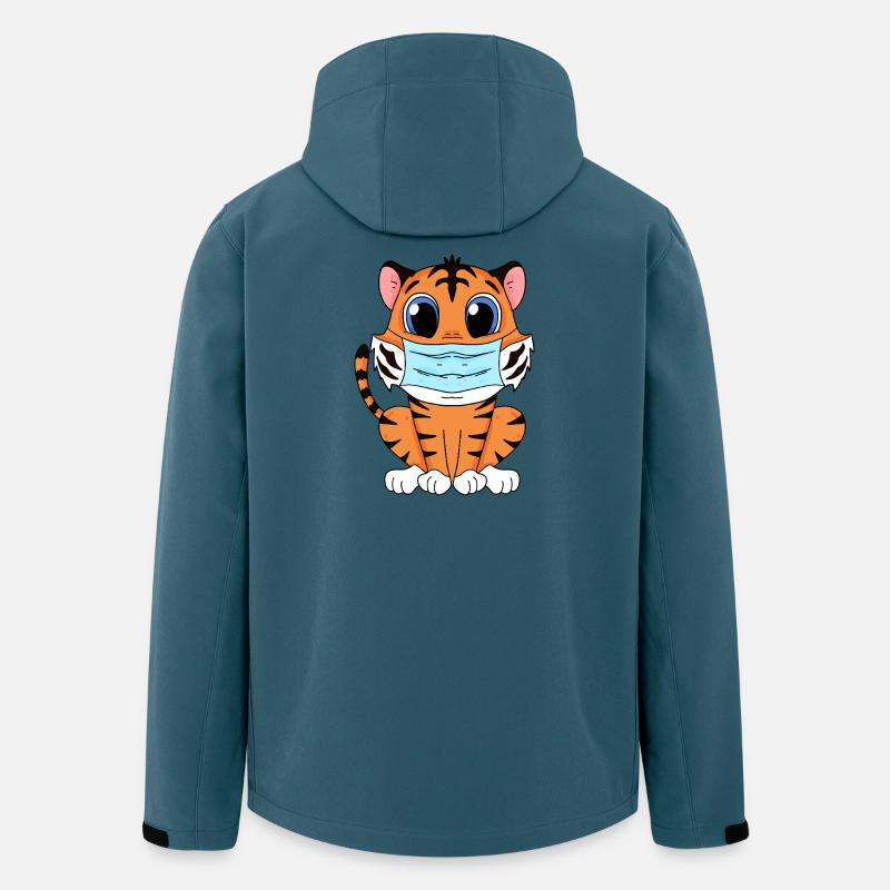 Süßer Tiger mit Maske - Recycelte Männer Softshell-Jacke von Stanley/Stella - Dunkles Petrol