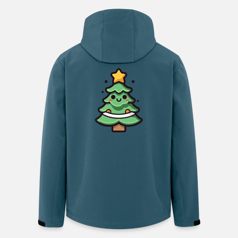 Kawaii Weihnachtsbaum Illustration - Recycelte Männer Softshell-Jacke von Stanley/Stella - Dunkles Petrol