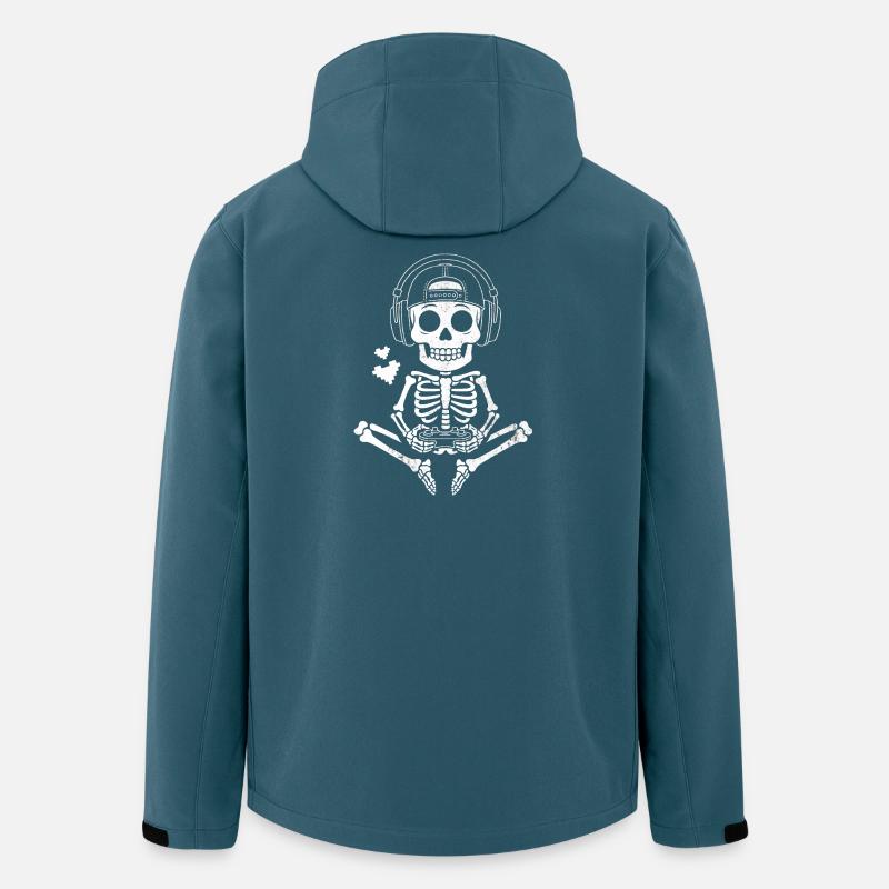 Skull DJ mit Kopfhörer Design - Recycelte Männer Softshell-Jacke von Stanley/Stella - Dunkles Petrol