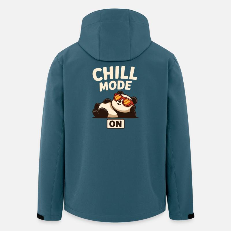 Chill Panda mit Sonnenbrille - Recycelte Männer Softshell-Jacke von Stanley/Stella - Dunkles Petrol