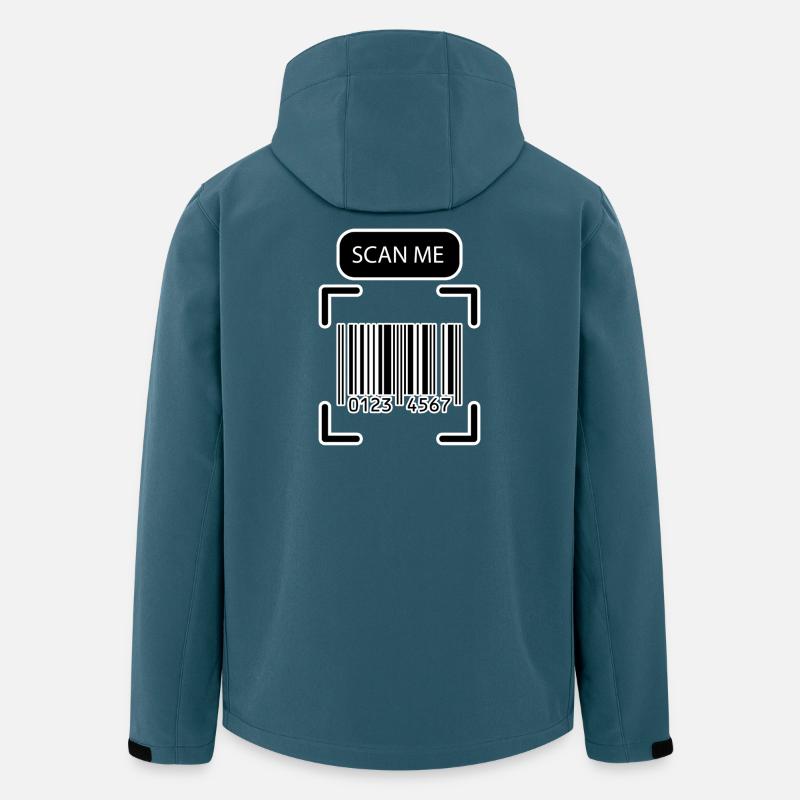 SCAN ME Barcode Lustiges Design - Recycelte Männer Softshell-Jacke von Stanley/Stella - Dunkles Petrol
