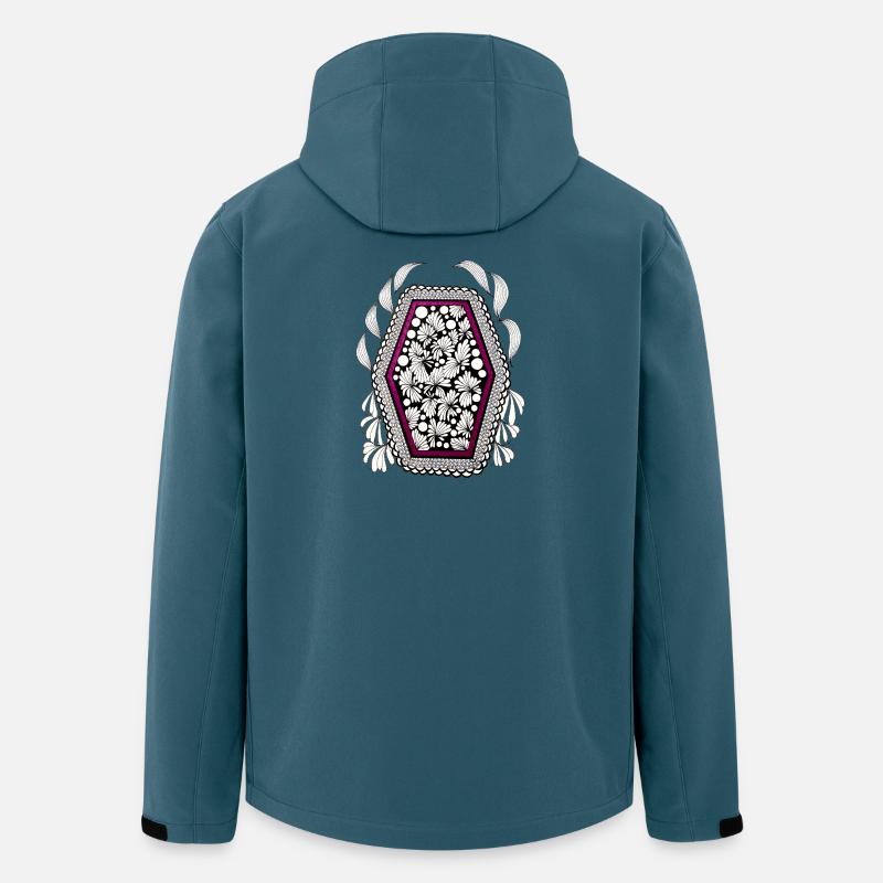 Blütenrahmen im Magenta-Frame - Recycelte Männer Softshell-Jacke von Stanley/Stella - Dunkles Petrol
