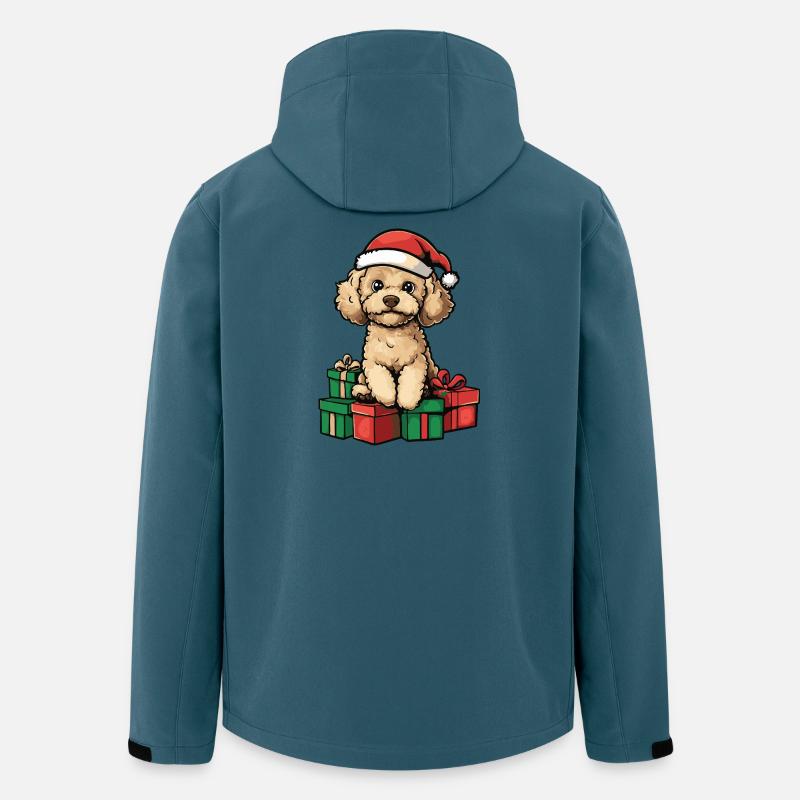 Pudel Hund Weihnachten Geschenke - Recycelte Männer Softshell-Jacke von Stanley/Stella - Dunkles Petrol