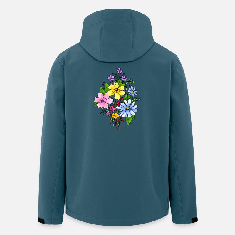 Blumen - Recycelte Männer Softshell-Jacke von Stanley/Stella - Dunkles Petrol