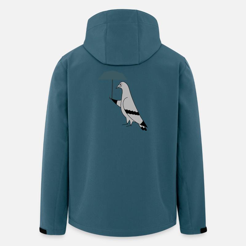 Pigeon with Umbrella – Urban Minimal Illustration - Recycelte Männer Softshell-Jacke von Stanley/Stella - Dunkles Petrol