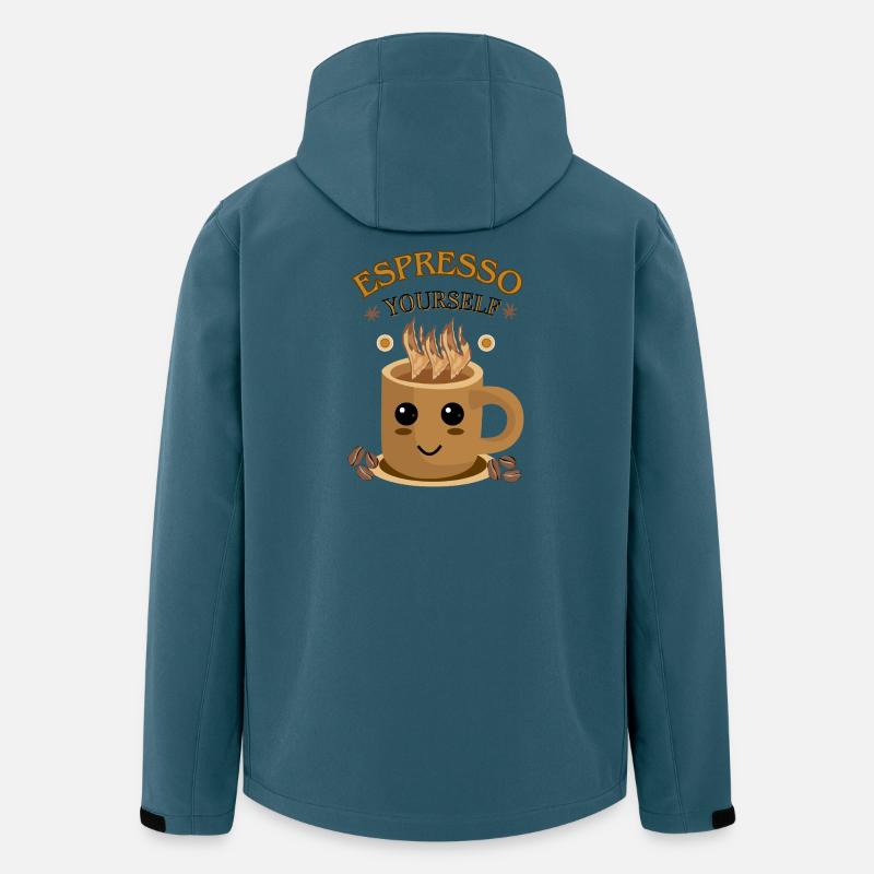 Espresso Yourself – Lustiges Kaffee Design - Recycelte Männer Softshell-Jacke von Stanley/Stella - Dunkles Petrol