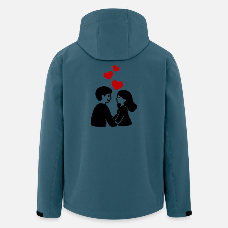 Verliebt Paar Herz - Recycelte Männer Softshell-Jacke von Stanley/Stella - Dunkles Petrol
