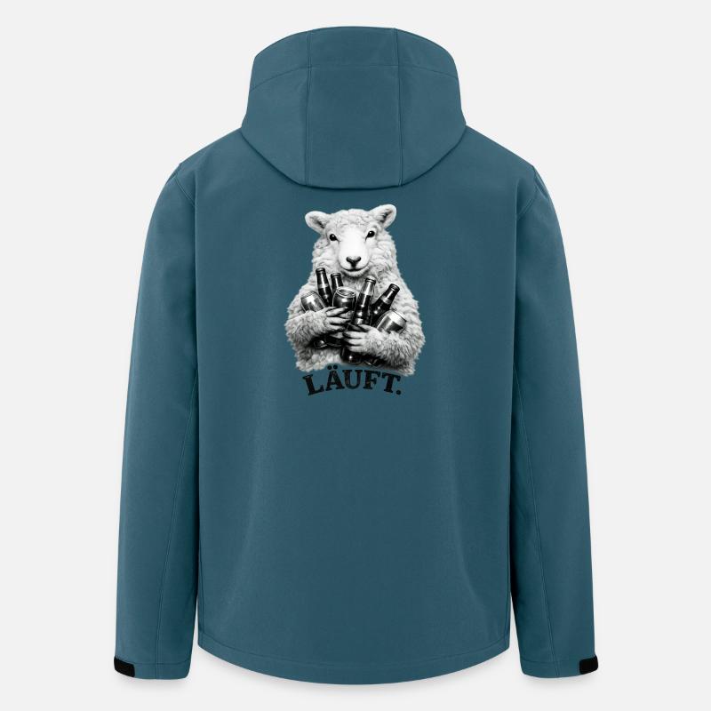 Schaf mit Bierflaschen – Läuft. - Recycelte Männer Softshell-Jacke von Stanley/Stella - Dunkles Petrol