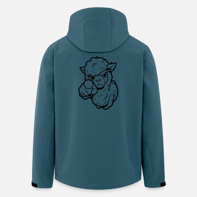 Alpaga coquin te pointe du doigt - Veste softshell homme en polyester recyclé Stanley/Stella - bleu pétrole foncé