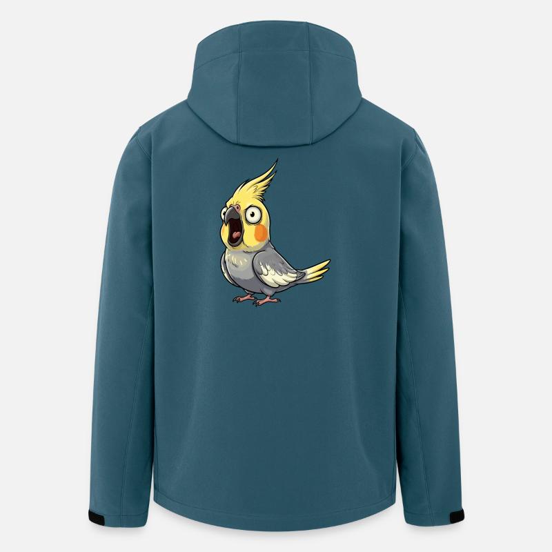 Gelber Cockatiel Aufruhr - Recycelte Männer Softshell-Jacke von Stanley/Stella - Dunkles Petrol