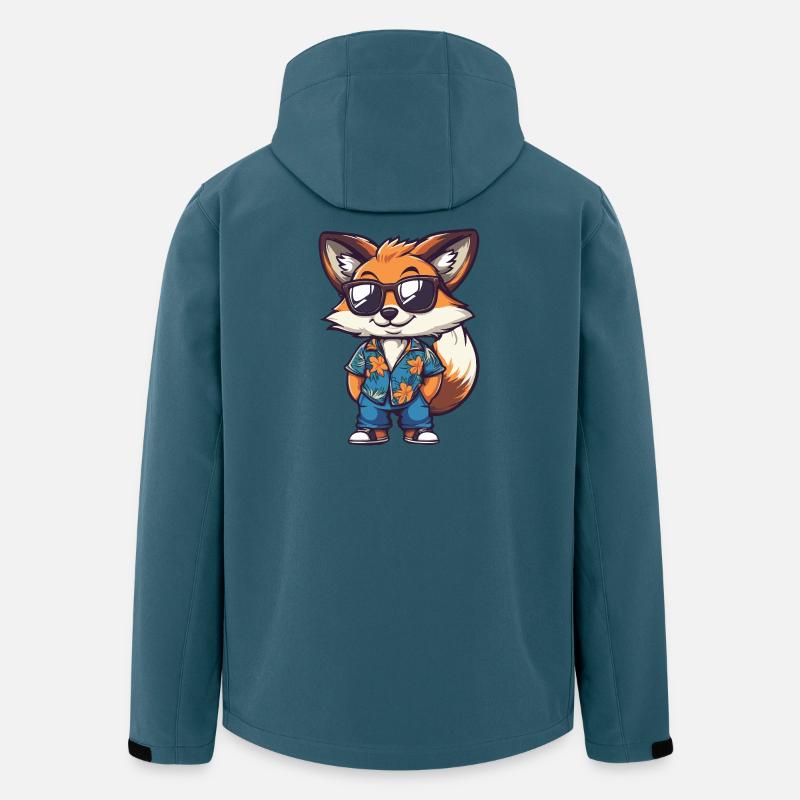 Fuchs Comic Urlaub - Recycelte Männer Softshell-Jacke von Stanley/Stella - Dunkles Petrol
