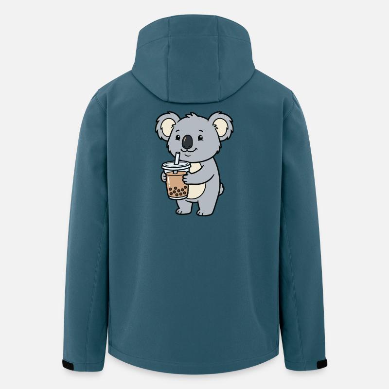 Bubble tea au koala - Veste softshell homme en polyester recyclé Stanley/Stella - bleu pétrole foncé