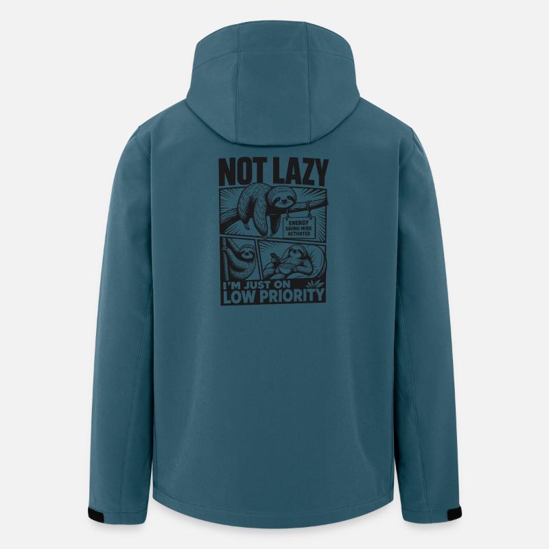 Not Lazy Low Priority Sloth - Men’s Recycled Softshell Jacket by Stanley/Stella - stargazer