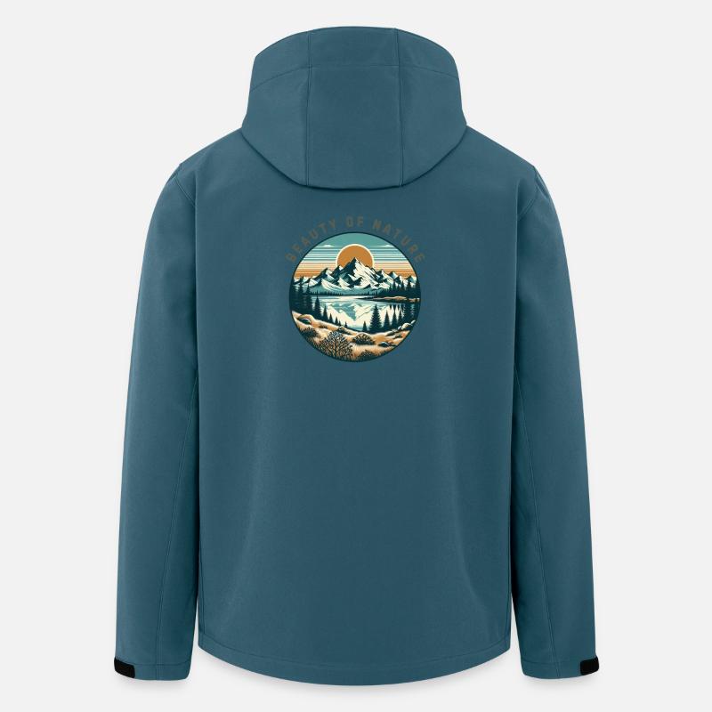 Bergige Landschaft - Recycelte Männer Softshell-Jacke von Stanley/Stella - Dunkles Petrol