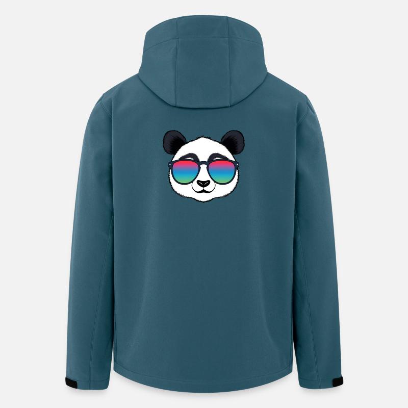 Lunettes de soleil arc-en-ciel Panda - Veste softshell homme en polyester recyclé Stanley/Stella - bleu pétrole foncé