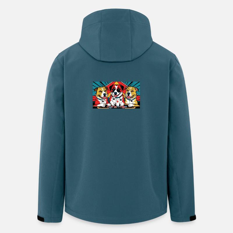 Funny Dogs - Recycelte Männer Softshell-Jacke von Stanley/Stella - Dunkles Petrol