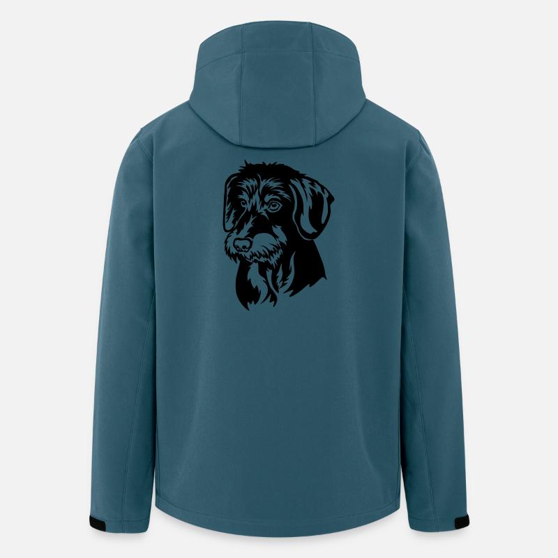 Dackel Kopf - Recycelte Männer Softshell-Jacke von Stanley/Stella - Dunkles Petrol