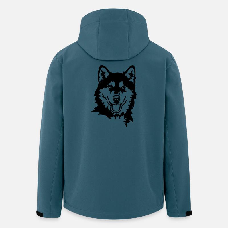 Alaskan Malamute Kopf - Recycelte Männer Softshell-Jacke von Stanley/Stella - Dunkles Petrol