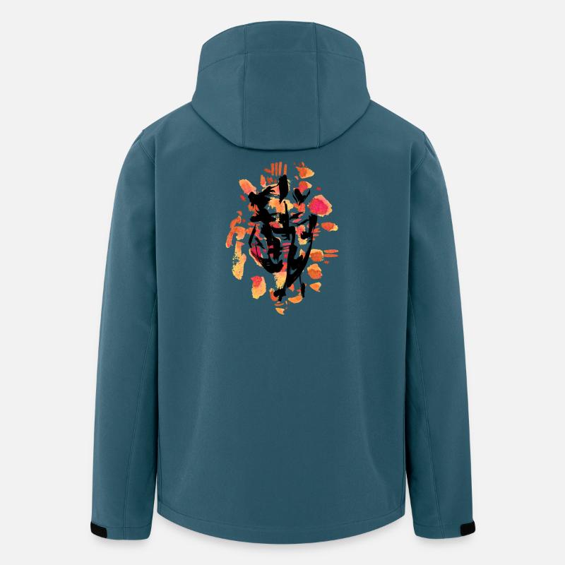 Abstrakt Gesicht - Recycelte Männer Softshell-Jacke von Stanley/Stella - Dunkles Petrol