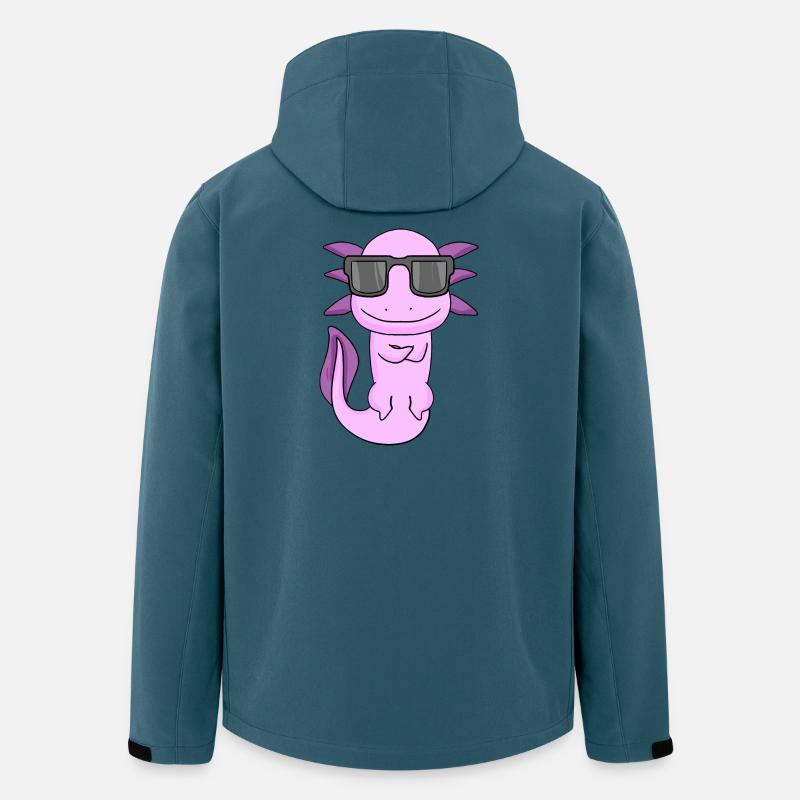 Axolotl mit Sonnenbrille - Recycelte Männer Softshell-Jacke von Stanley/Stella - Dunkles Petrol