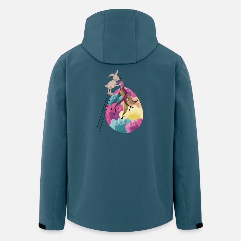 Osterhase & Osterei Bunte Illustration - Recycelte Männer Softshell-Jacke von Stanley/Stella - Dunkles Petrol