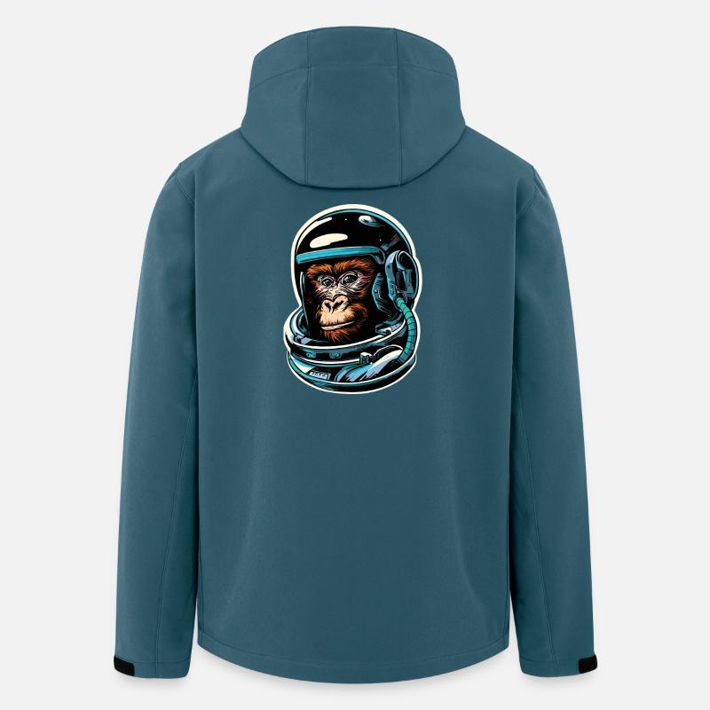 Singe de l’espace - Veste softshell homme en polyester recyclé Stanley/Stella - bleu pétrole foncé