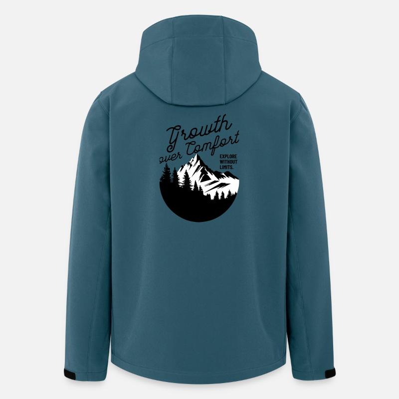 Minimale Berglandschaftssilhouette - Recycelte Männer Softshell-Jacke von Stanley/Stella - Dunkles Petrol