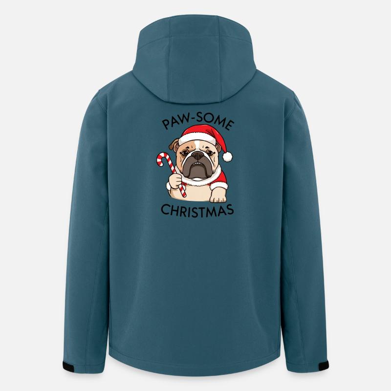 Paw-some Christmas – Grumpy Bulldogge - Recycelte Männer Softshell-Jacke von Stanley/Stella - Dunkles Petrol