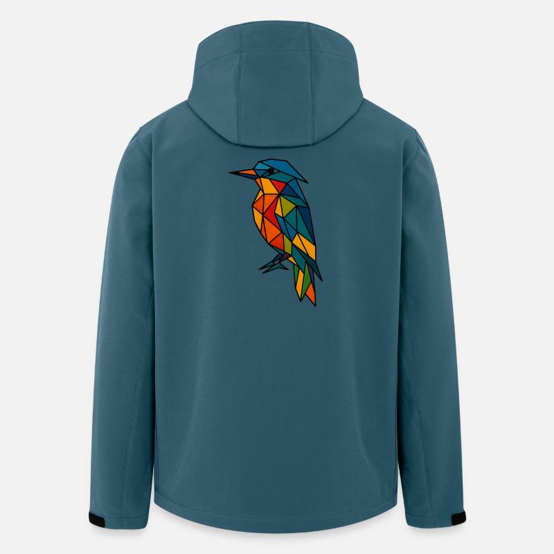 Abstrakter Geometrischer Vogel - Recycelte Männer Softshell-Jacke von Stanley/Stella - Dunkles Petrol