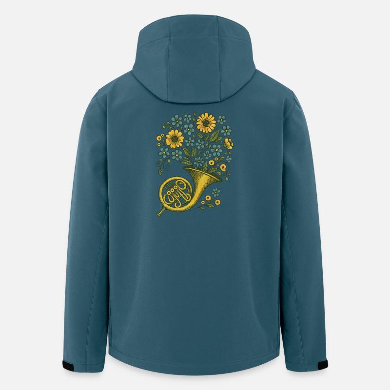 Blumen Waldhorn Blumenstrauß Illustration - Recycelte Männer Softshell-Jacke von Stanley/Stella - Dunkles Petrol