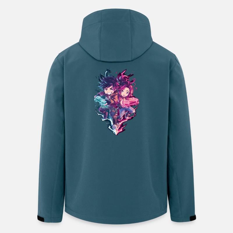 Neon Duo Gaming Helden - Recycelte Männer Softshell-Jacke von Stanley/Stella - Dunkles Petrol