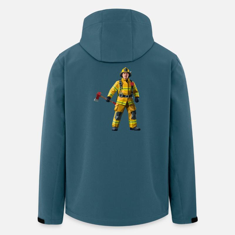 Feuerwehrmann - Cooles Helden-Logo - Recycelte Männer Softshell-Jacke von Stanley/Stella - Dunkles Petrol