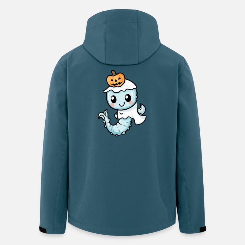 Seepferd Halloween Geist - Recycelte Männer Softshell-Jacke von Stanley/Stella - Dunkles Petrol