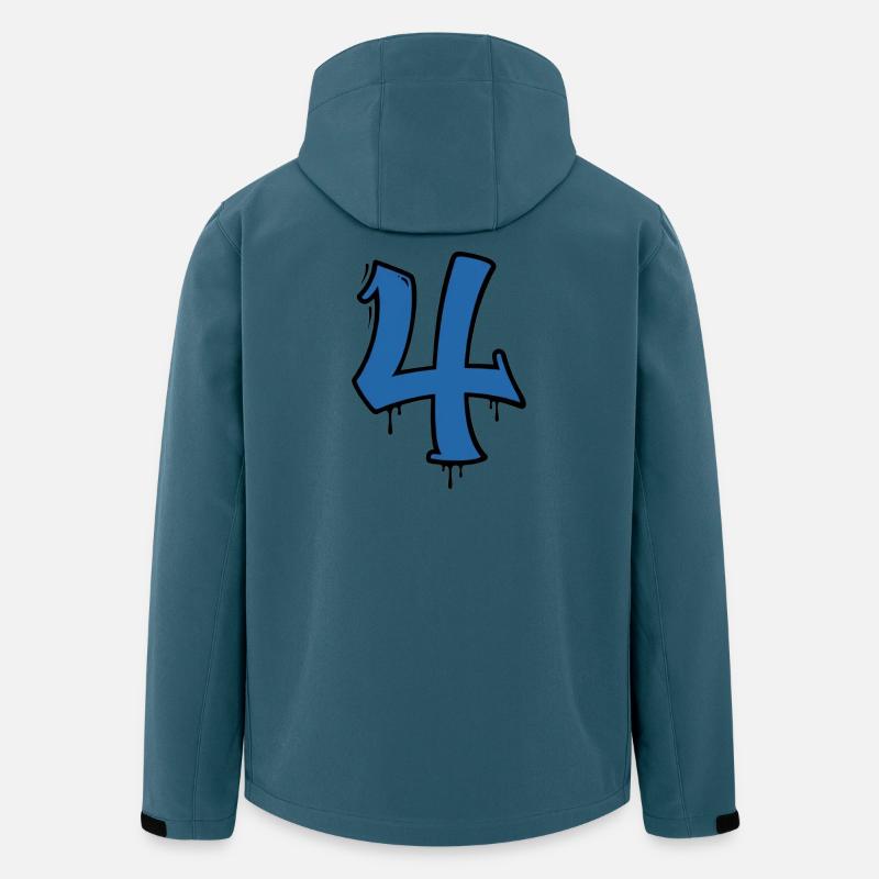 Graffiti Four Blue Drops - Men’s Recycled Softshell Jacket by Stanley/Stella - stargazer