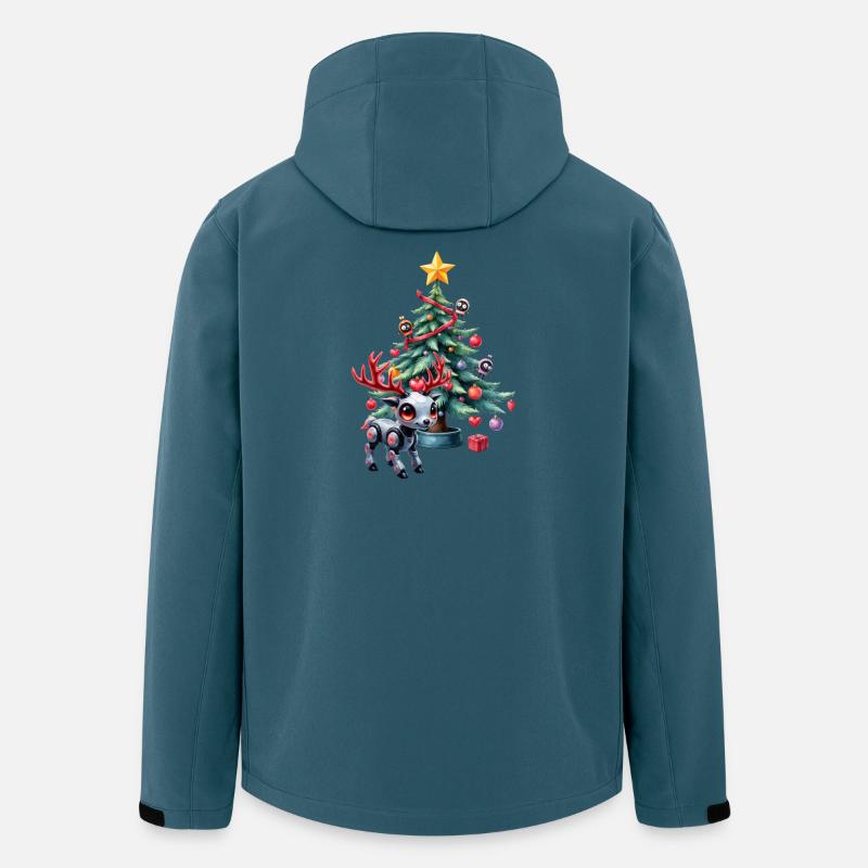 Weihnachtsroboter-Verzauberung - Recycelte Männer Softshell-Jacke von Stanley/Stella - Dunkles Petrol