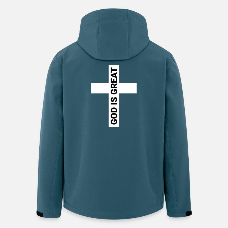 God Is Great Cross - Men’s Recycled Softshell Jacket by Stanley/Stella - stargazer