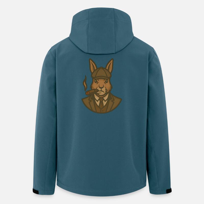 Hase im Anzug mit Zigarre 1920 - Recycelte Männer Softshell-Jacke von Stanley/Stella - Dunkles Petrol