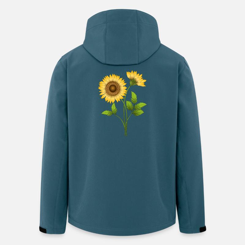 Blumen - Recycelte Männer Softshell-Jacke von Stanley/Stella - Dunkles Petrol