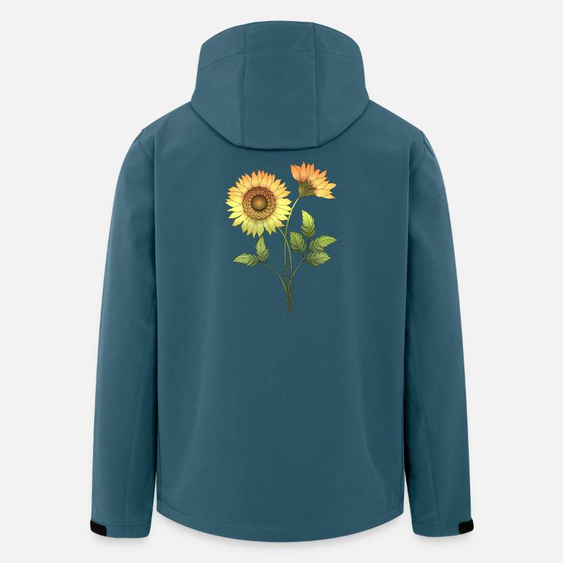 Blumen - Recycelte Männer Softshell-Jacke von Stanley/Stella - Dunkles Petrol